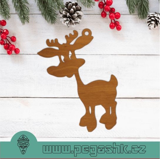 DŘEVĚNÝ VÁNOČNÍ SOB - Christmas Reindeer - Kliknutím na obrázek zavřete